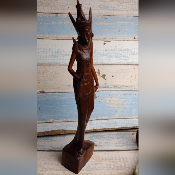 handmade Art Indonesia Wooden Women Warrior Sculpture Hand Carved Poshmark